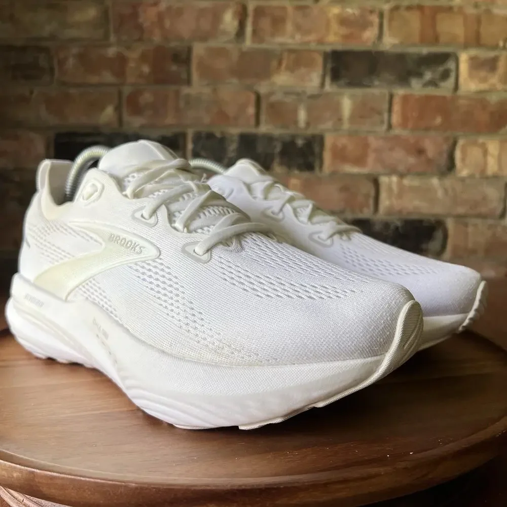 Brooks Glycerin 22 Cushioned Women's 9.5 Wide White Running Sneakers Shoes